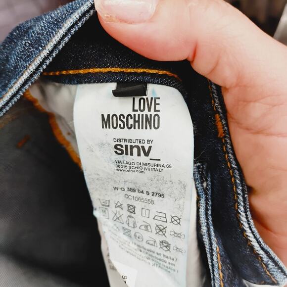 Love Moschino Women's Flare-Leg Jeans Denim Size 26 y2k bedazzled pockets - Picture 14 of 15